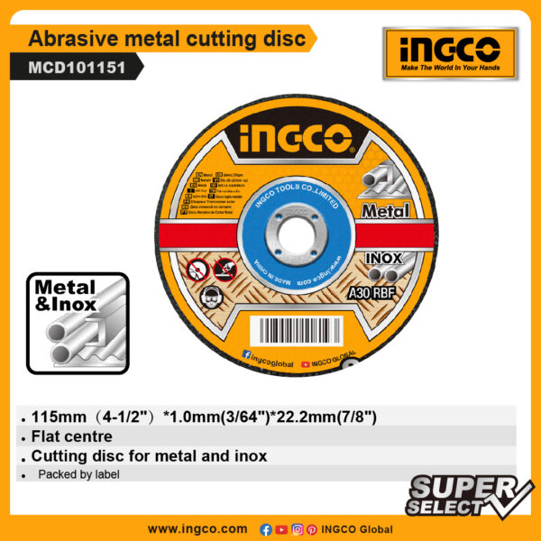 INGCO Abrasive metal cutting disc (MCD101151)