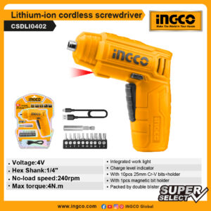 INGCO Lithium-ion cordless screwdriver (CSDLI0402)