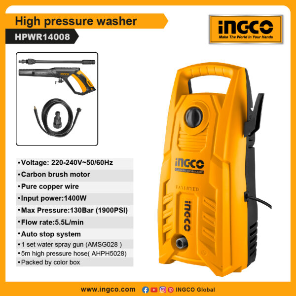 INGCO High pressure washer (HPWR14008)