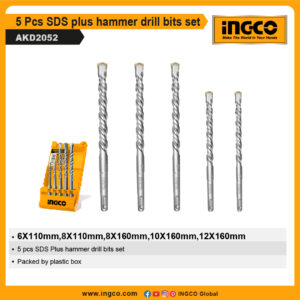 INGCO 5 Pcs SDS plus hammer drill bits set (AKD2052)