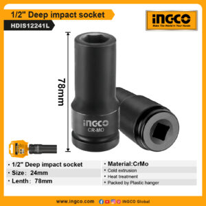INGCO 1/2″ Deep impact socket (HDIS12241L)
