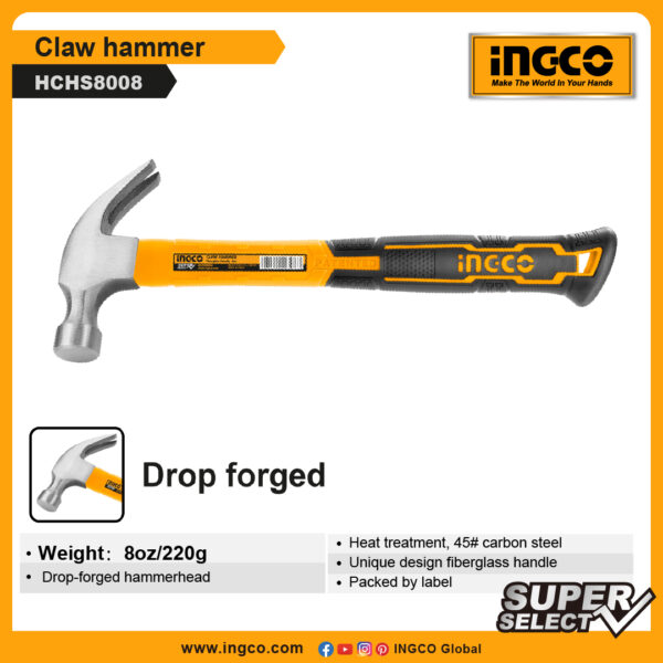 INGCO Claw hammer (HCHS8008)