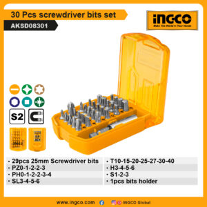 INGCO 30 Pcs screwdriver bits set (AKSD08301)