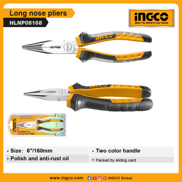 INGCO Long nose pliers (HLNP08168)