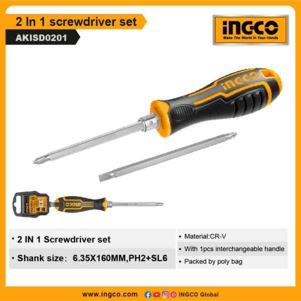 INGCO 2 In 1 screwdriver set (AKISD0201)