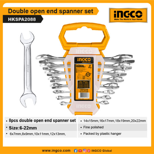 INGCO Double open end spanner set (HKSPA2088)