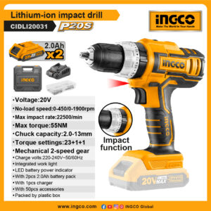 INGCO Lithium-ion impact drill (CIDLI20031)