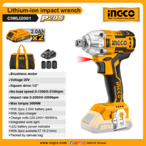 INGCO Lithium-ion impact wrench (CIWLI2001)
