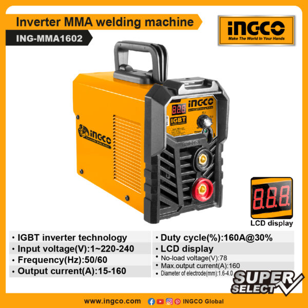 INGCO Inverter MMA welding machine (ING-MMA1602)