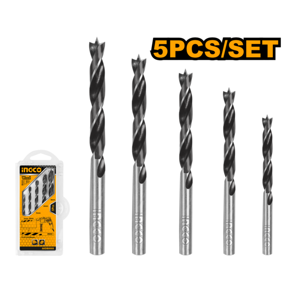 INGCO 5 Pcs wood drill bits set (AKDB5055)