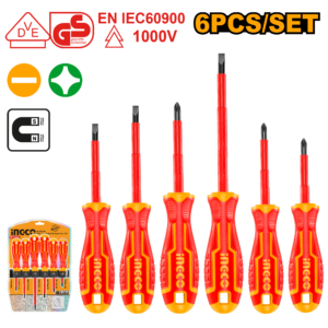 INGCO 6 Pcs insulated screwdriver set (HKISD0608)