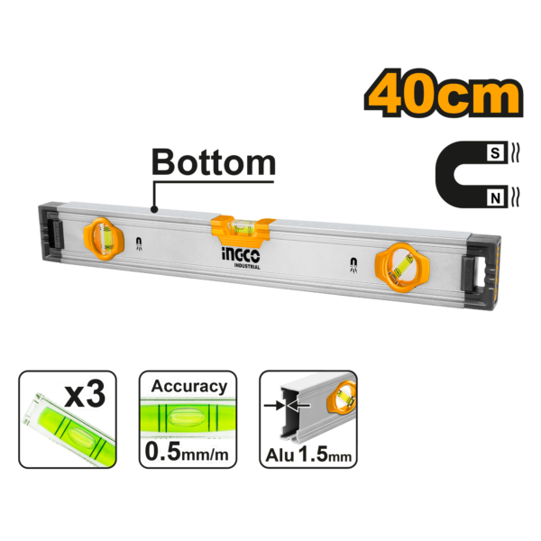 INGCO Spirit level with powerful magnets (HSL38040M)