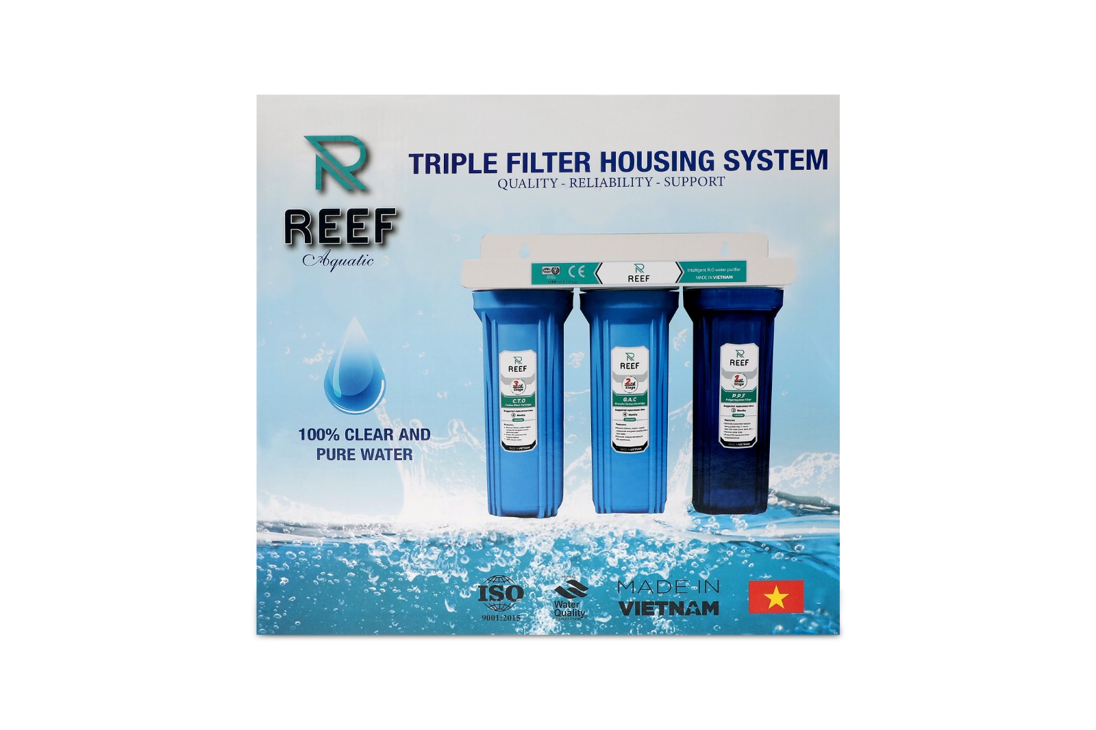 VIETNAM-REEF TRIPLE WATER FILTER R.O. WATER PURIFIER (VN-RF-WTS)